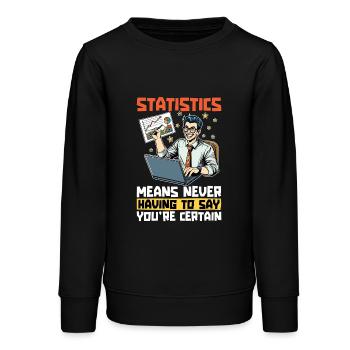 Statistiques signifie jamais statisticien comptable - Sweat ado bio Stanley/Stella - noir - Devant - AI Model Teenager Male light (155cm)