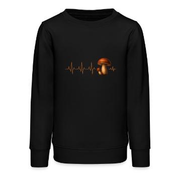 Porcini Pilz Herzschlagkleidung - Pilze Natur - Teenager Organic Sweatshirt Mini Changer von Stanley/Stella - Schwarz - Vorne - AI Model Teenager Male light (155cm)