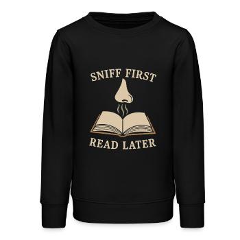 Buch Sniffer Reader -duftstolz Old Seiten Aroma - Teenager Organic Sweatshirt Mini Changer von Stanley/Stella - Schwarz - Vorne - AI Model Teenager Male light (155cm)