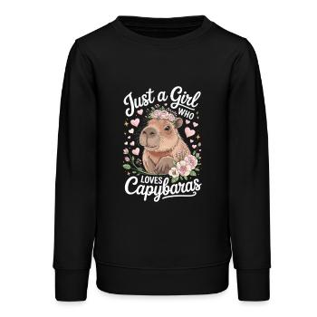 Juste une fille qui aime les capybaras - Sweat ado bio Stanley/Stella - noir - Devant - AI Model Teenager Male light (155cm)