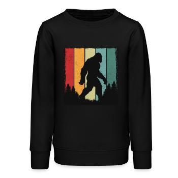 Bigfoot Rétro Forêt Vintage - Sweat ado bio Stanley/Stella - noir - Devant - AI Model Teenager Male light (155cm)