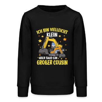 Soon a Big Cousin Excavator - Teens Organic Sweatshirt by Stanley/Stella - black - Front - AI Model Teenager Male light (155cm)