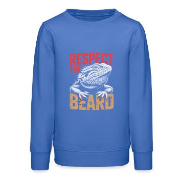 Respect the Beard! Bearded Dragon Reptile Terraristics - Teens Organic Sweatshirt by Stanley/Stella - carolina blue - Front - AI Model Teenager Male dark (155cm)