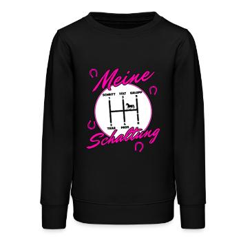 Pferde Gangarten Gangschaltung Reiten Reiterin - Teenager Organic Sweatshirt Mini Changer von Stanley/Stella - Schwarz - Vorne - AI Model Teenager Male light (155cm)