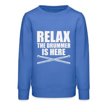 Batteur - Sweat ado bio Stanley/Stella - carolina blue - Devant - AI Model Teenager Male dark (155cm)