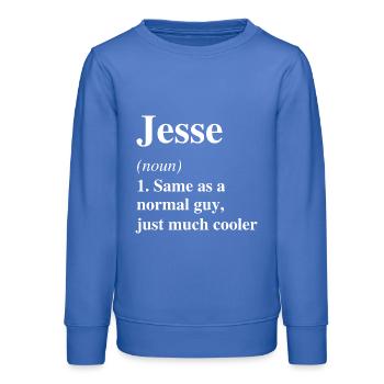 Jesse Definition Cool Name Saying Gift - Teens Organic Sweatshirt by Stanley/Stella - carolina blue - Front - AI Model Teenager Male dark (155cm)