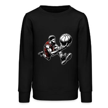 Basketball Basketballer - Teenager Organic Sweatshirt Mini Changer von Stanley/Stella - Schwarz - Vorne - AI Model Teenager Male light (155cm)