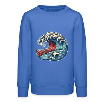 Vague - Sweat ado bio Stanley/Stella - carolina blue - Devant - AI Model Teenager Male dark (155cm)