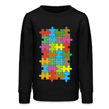 Mehrfarbiges Puzzle - Teenager Organic Sweatshirt Mini Changer von Stanley/Stella - Schwarz - Vorne - AI Model Teenager Male light (155cm)