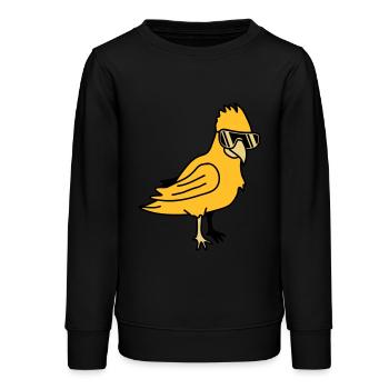 Cool Parrot Bird - Teenager Organic Sweatshirt Mini Changer von Stanley/Stella - Schwarz - Vorne - AI Model Teenager Male light (155cm)