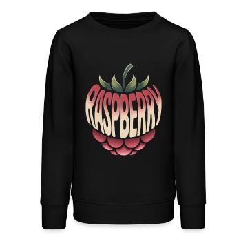 Raspberry - Cool Fruit Logo - Teenager Organic Sweatshirt Mini Changer von Stanley/Stella - Schwarz - Vorne - AI Model Teenager Male light (155cm)