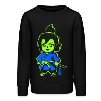 Neon Ninja-Chibi im Kimono - Teenager Organic Sweatshirt Mini Changer von Stanley/Stella - Schwarz - Vorne - AI Model Teenager Male light (155cm)
