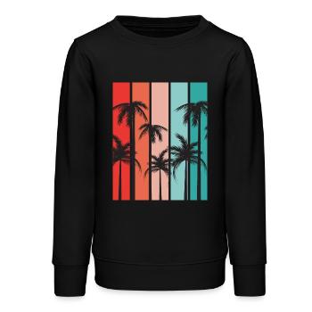 Palmiers île été vacances - Sweat ado bio Stanley/Stella - noir - Devant - AI Model Teenager Male light (155cm)