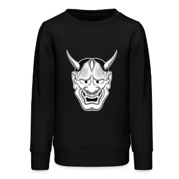 Hannya mask - Sweat ado bio Stanley/Stella - noir - Devant - AI Model Teenager Male light (155cm)
