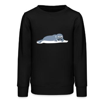 seal 2 - Teens Organic Sweatshirt by Stanley/Stella - black - Front - AI Model Teenager Male light (155cm)