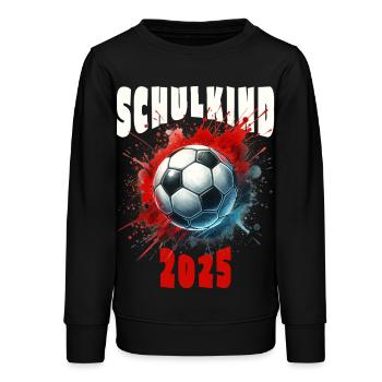 Schulkind 2025 - Fußball Geschenk Einschulung - Teenager Organic Sweatshirt Mini Changer von Stanley/Stella - Schwarz - Vorne - AI Model Teenager Male light (155cm)