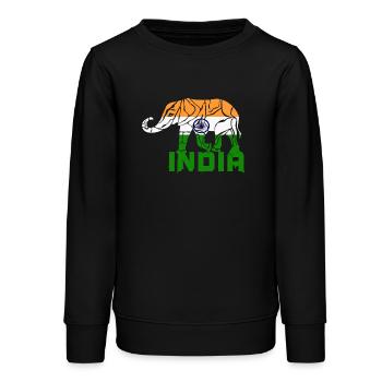 Indien Elefant / Flagge Geschenk Nationalfarbe - Teenager Organic Sweatshirt Mini Changer von Stanley/Stella - Schwarz - Vorne - AI Model Teenager Male light (155cm)