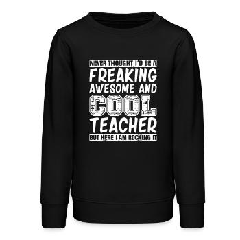 T-shirt de professeur cool - Sweat ado bio Stanley/Stella - noir - Devant - AI Model Teenager Male light (155cm)