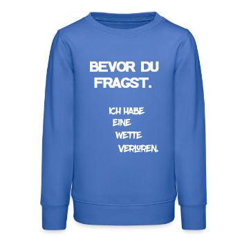 Wette verloren - Teenager Organic Sweatshirt Mini Changer von Stanley/Stella - carolina Blue - Vorne - AI Model Teenager Male dark (155cm)