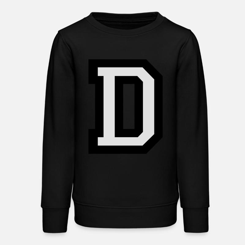 Lettre D en deux couleurs - Sweat ado bio Stanley/Stella - noir