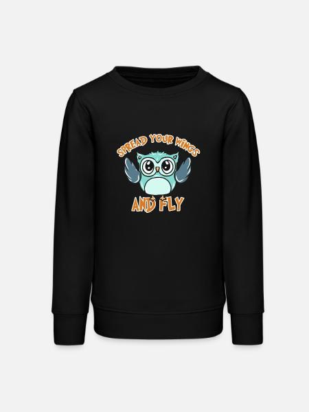 Eule - Teenager Organic Sweatshirt Mini Changer von Stanley/Stella - Schwarz