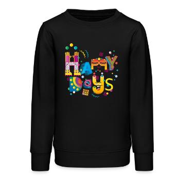 Frohe glückliche Tage - Teenager Organic Sweatshirt Mini Changer von Stanley/Stella - Schwarz - Vorne - AI Model Teenager Male light (155cm)