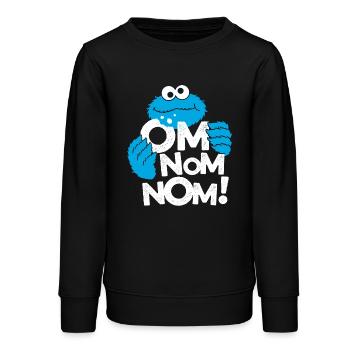 Sesamstraße Krümelmonster Om Nom Nom - Teenager Organic Sweatshirt Mini Changer von Stanley/Stella - Schwarz - Vorne - AI Model Teenager Male light (155cm)