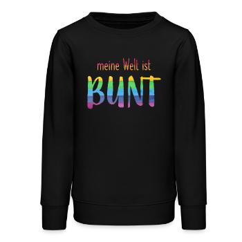 Meine Welt ist bunt - Regenbogen -fröhlich - Teenager Organic Sweatshirt Mini Changer von Stanley/Stella - Schwarz - Vorne - AI Model Teenager Male light (155cm)