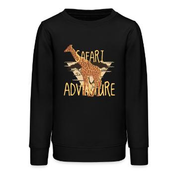 Safari Adventure – Giraffe Savanna Vibes - Teens Organic Sweatshirt by Stanley/Stella - black - Front - AI Model Teenager Male light (155cm)