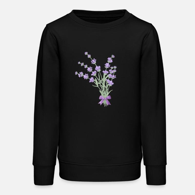 Bouquet de lavande - Sweat ado bio Stanley/Stella - noir