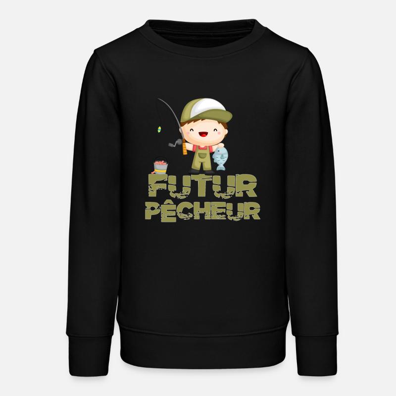 futur pêcheur enfant pêche - Sweat ado bio Stanley/Stella - noir
