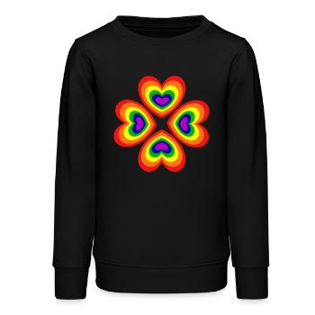 des années 70 motif de fleur - Sweat ado bio Stanley/Stella - noir - Devant - AI Model Teenager Male light (155cm)