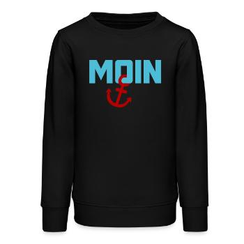 Moin ancre Ahoi Mer du Nord Mer Baltique plage vacances côte - Sweat ado bio Stanley/Stella - noir - Devant - AI Model Teenager Male light (155cm)