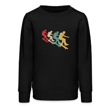 Skateboard Skateboarder Skateboard Rétro - Sweat ado bio Stanley/Stella - noir - Devant - AI Model Teenager Male light (155cm)
