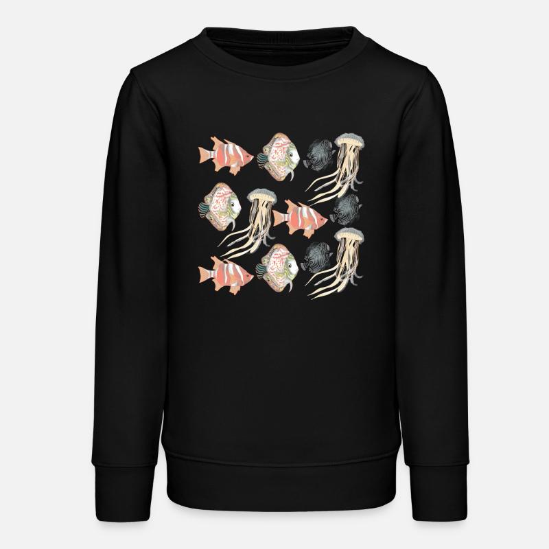 SEALIFE PATTERN - Teens Organic Sweatshirt by Stanley/Stella - black