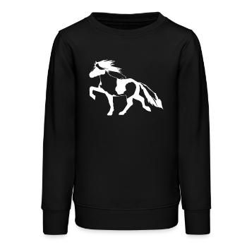 Schecke Islandpferd  - Teenager Organic Sweatshirt Mini Changer von Stanley/Stella - Schwarz - Vorne - AI Model Teenager Male light (155cm)