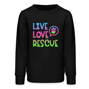 Recherche chien de sauvetage chien d’assistance patte - Sweat ado bio Stanley/Stella - noir - Devant - AI Model Teenager Male light (155cm)