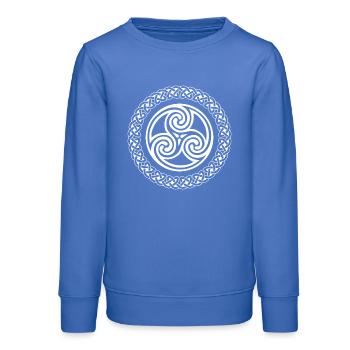 Nœud celtique - Sweat ado bio Stanley/Stella - carolina blue - Devant - AI Model Teenager Male dark (155cm)
