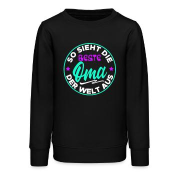 Beste Oma Statement Großmutter Großmama Seniorin - Teenager Organic Sweatshirt Mini Changer von Stanley/Stella - Schwarz - Vorne - AI Model Teenager Male light (155cm)