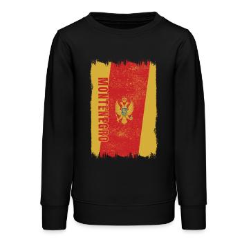 Drapeau du Monténégro - Sweat ado bio Stanley/Stella - noir - Devant - AI Model Teenager Male light (155cm)