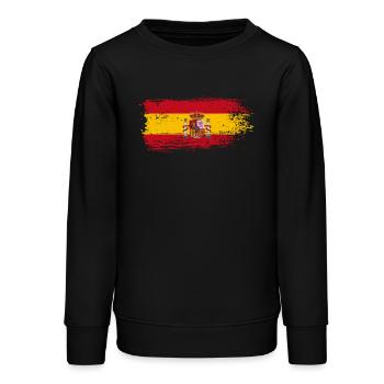 Wappen der spanischen Flagge Splash - Teenager Organic Sweatshirt Mini Changer von Stanley/Stella - Schwarz - Vorne - AI Model Teenager Male light (155cm)