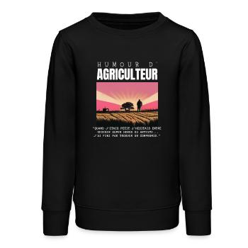 Humour d'Agriculteur - Sweat ado bio Stanley/Stella - noir - Devant - AI Model Teenager Male light (155cm)