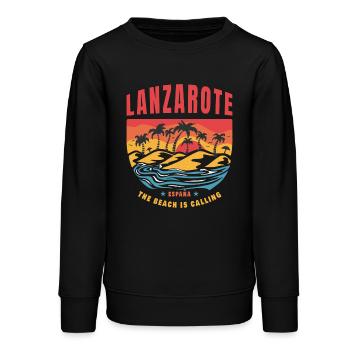 Lanzarote Espana Strand Design - Teenager Organic Sweatshirt Mini Changer von Stanley/Stella - Schwarz - Vorne - AI Model Teenager Male light (155cm)