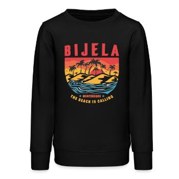 Design de plage de palmiers de Bijela Montenegro - Sweat ado bio Stanley/Stella - noir - Devant - AI Model Teenager Male light (155cm)