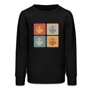 design du tambour - Sweat ado bio Stanley/Stella - noir - Devant - AI Model Teenager Male light (155cm)
