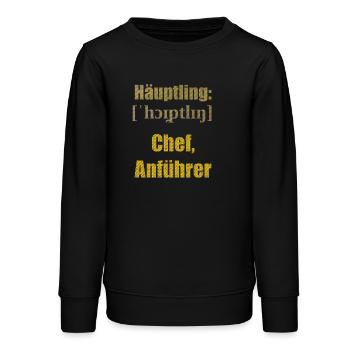 häuptling chef - Teenager Organic Sweatshirt Mini Changer von Stanley/Stella - Schwarz - Vorne - AI Model Teenager Male light (155cm)
