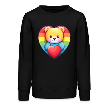 Liebe ist eine Bärennotwendigkeit - Teenager Organic Sweatshirt Mini Changer von Stanley/Stella - Schwarz - Vorne - AI Model Teenager Male light (155cm)