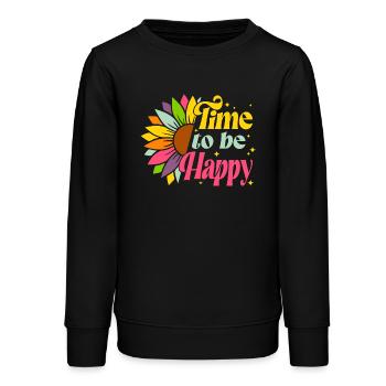 summer, hello summer, vacances d'été - Sweat ado bio Stanley/Stella - noir - Devant - AI Model Teenager Male light (155cm)