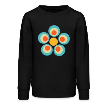 des années 70 motif de fleur - Sweat ado bio Stanley/Stella - noir - Devant - AI Model Teenager Male light (155cm)