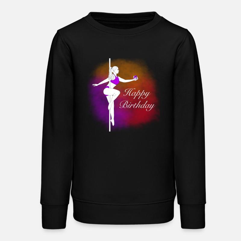 Pole Dance Birthday Gradient Illustration - Teens Organic Sweatshirt by Stanley/Stella - black